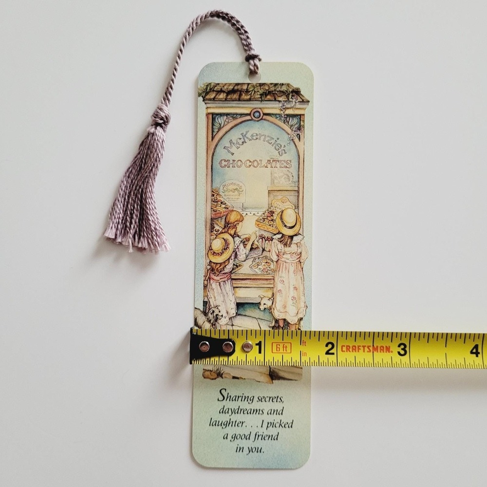 Vintage 90s Kim Jacobs Tassel Bookmark Chocolate Coffee Shop, 1990 Artworks KJ07 - Picture 4 of 13